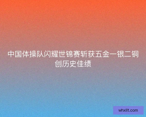 中国体操队闪耀世锦赛斩获五金一银二铜创历史佳绩